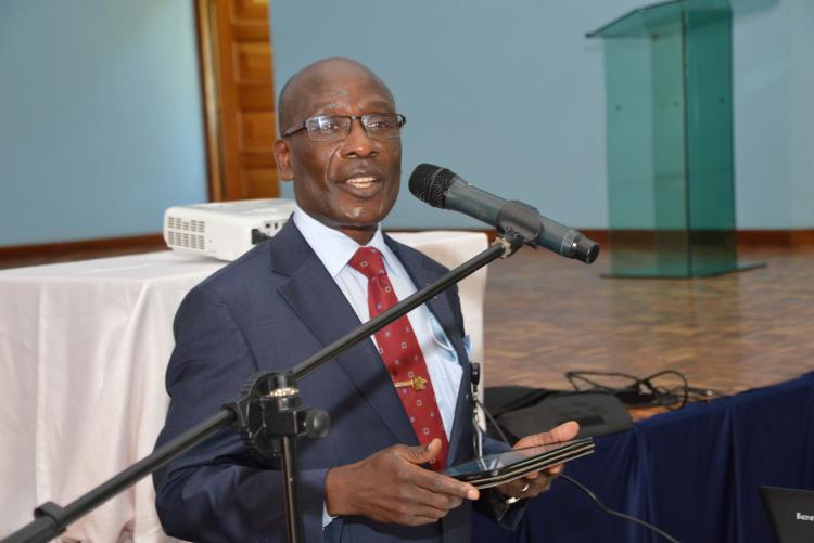 DVCAA Prof. Julius Ogeng'o Addresses staff and students at the student leaders workshop